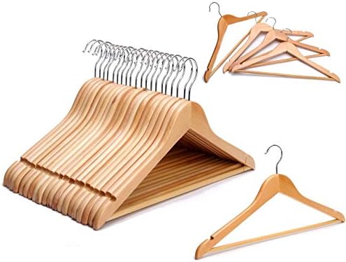 Lotus Wooden Hangers, Solid Wood Shirt Hangers,Dress Coat Jacket Clothes Hangers,with Extra Smooth Finish, 360 Degree Sw