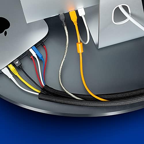 Maximm Cable Management Wire Loom 6ft 1 Inch Black Split Cord Protector