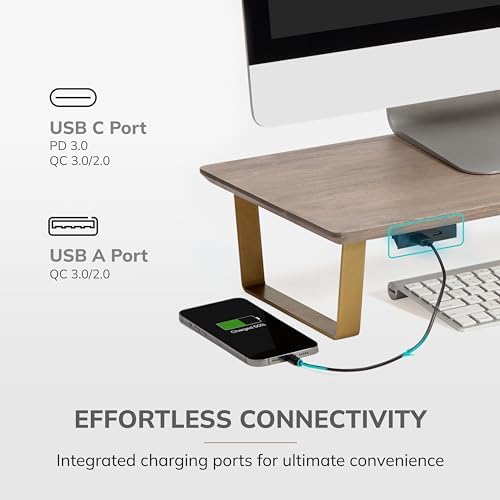 Anji Mountain Monitor Stand for Desk - Desktop Organizer & Laptop Riser, Ergonomic Monitor Riser, Space-Saving, Durable,