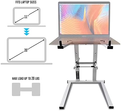 AxcessAbles Portable Folding Laptop Stand with Bag | Elevated MacBook Stand for Home Office, Music Production, Gaming, D
