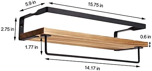 Hasitpro Bathroom Floating Shelves Rustic Wood Wall Mounted Storage Shelves for Kitchen Living Room,Sets of 2,Brown