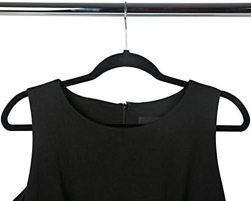 Simplify 10 Super Slim Velvet Huggable Hangers in Black