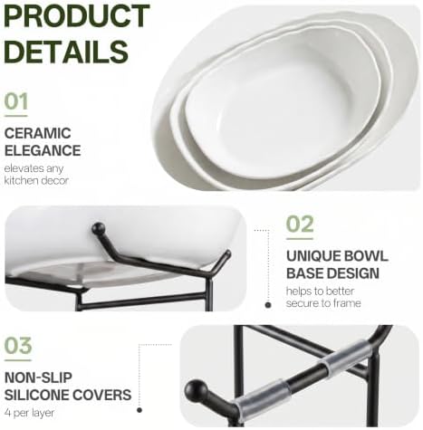 HBlife 2 Tier Large Fruit Bowl, Ceramic Fruit Basket for Kitchen Counter