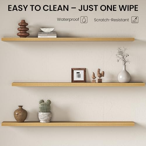 Fun Memories Floating Shelves for Wall 67 Inch, Set of 2 – Wall-Mounted Storage & Display Shelf with Invisible Bracket, 