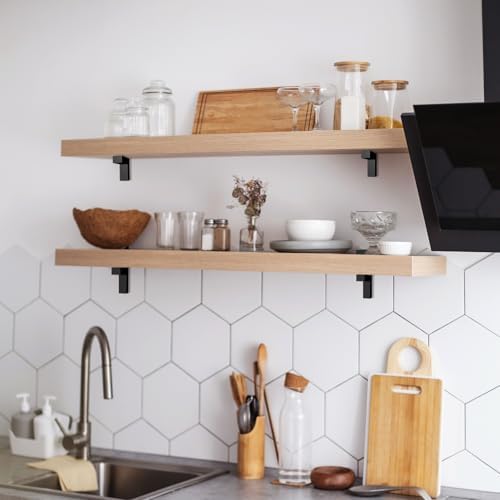 Adjustable Glass/Wood Shelf Brackets 4 Pcs (3-28mm), Wall-Mounted Zinc Alloy Clamp for Heavy Duty Support, Rust Resistan