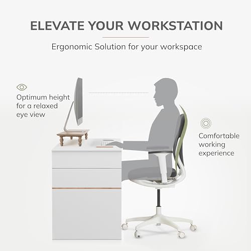 Anji Mountain Monitor Stand for Desk - Desktop Organizer & Laptop Riser, Ergonomic Monitor Riser, Space-Saving, Durable,