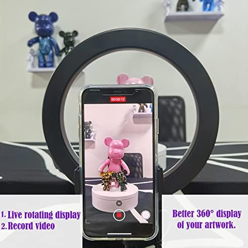 YVV Motorized Rotating Display Stand, Turner for Tumblers with Adjustable Speed Roller, 360° Automatic Mute Spin Turntab