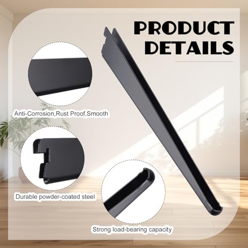 CroBlissful 20 Pcs Adjustable Shelf Brackets for Double Track System Closet Organization Heavy Duty Wire Shelf Brackets(
