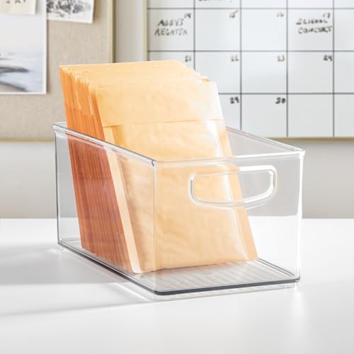 iDesign Clear Plastic Nesting Storage Bins, Set of 4