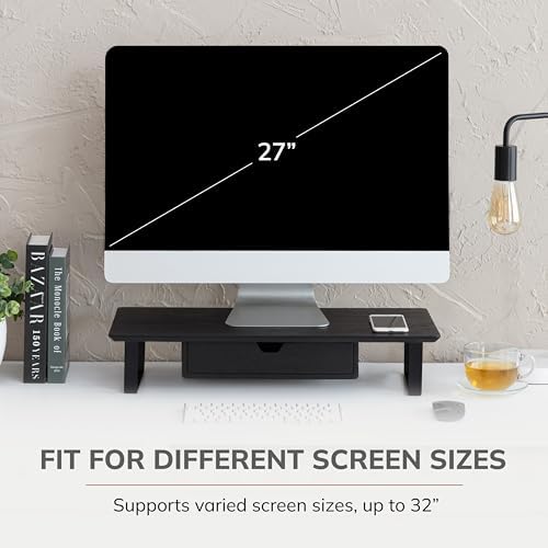 Anji Mountain Monitor Stand for Desk - Desktop Organizer & Laptop Riser, Ergonomic Monitor Riser, Space-Saving, Durable,