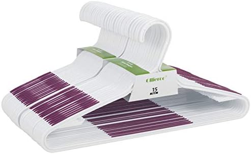 Plastic Clothes Hangers 30 Pack, Hangers with Grip Purple
