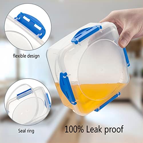 4 PCS Sandwich Containers 100% Airtight BPA-Free Microwave Dishwasher Safe