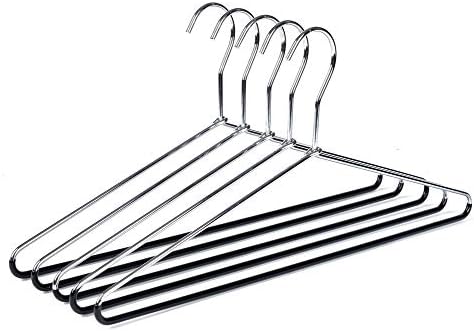 30 Quality Heavy Duty Metal Coat Hangers with Black Rubber Coating for Non Slip Pants (30)