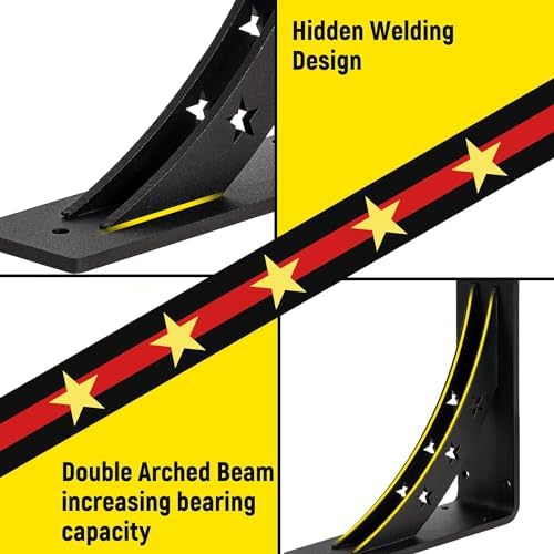 Heavy Duty Shelf Brackets，max Load 900 LBS,Premium Alloy Metal Mantel Brackets , (Set of 2) Fireplace Mantel Brackets - 