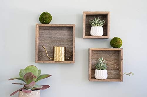 BARNWOODUSA Rustic Shelves, Deluxe Square Floating Wood Shadowbox, Home Dec