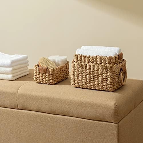 LA JOLIE MUSE Small Wicker Baskets for Organizing, Desert 3 Pack