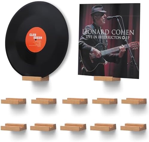 Vinyl Record Shelf Wall Mount,Small Record Holder,Natural Wood
