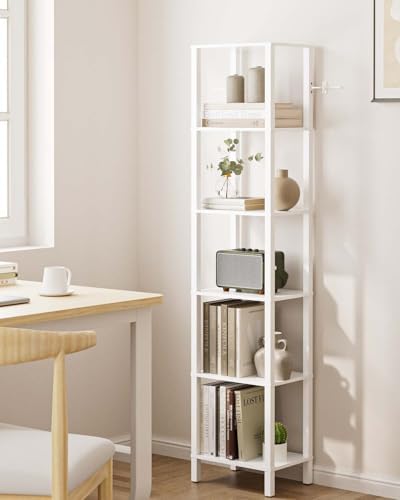 Open Book Shelf, 6 Tier Tall Bookshelf, Freestanding Shelf Narrow Bookcase with Open Shelves, 14.57" x 10.63" x 65.83", 
