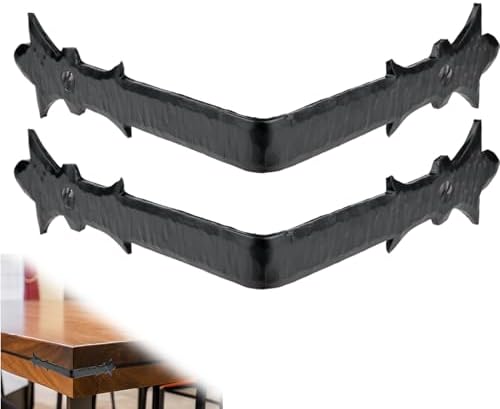 2 Pack - 3.5" Metal Corner Bracket for Furniture - Black - Handmade Decorative Corner Braces - Rustic Metal Corner Brack