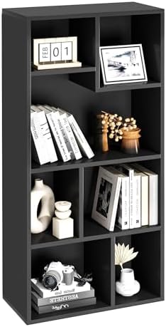 VECELO 42 Inch High Bookcase, 4-Tier Modern Storage Cabinet with Height Difference Shelves for Standard Textbooks, Floor