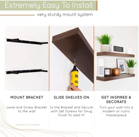 Homeforia Heavy Duty Floating Shelf Brackets 22 inch, High-End Solid Steel