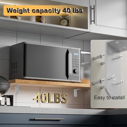 Alise White 4 Pcs L Brackets, Small Corner Brackets for Wood Furniture
