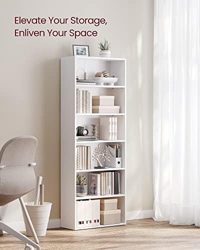 VASAGLE Set of 2 6-Tier Bookshelves, 23.6 Inches Wide