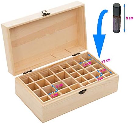 36 Slots Wooden Essential Oil Organizer - Holds 5 10 15 ml Aromatherapy Bottles - Ideal Travel Storage Case Display Pres