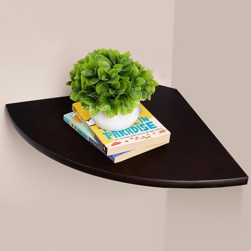 Gieanoo Corner Wall Shelf,12inch Solid Oak Wood Floating Corner Shelf with Wire Hole Corner Wall Storage Display Shelves