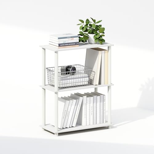 Furinno Turn-N-Tube Book Shelf, 3-Tier Bookshelf, Bookcase with Multipurpose Compact Display Rack, 11.6 x 23.6 x 29.6, f