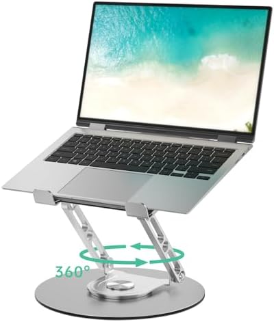 Laptop Stand for Desk Adjustable Computer Stand with 360 Rotating Base Ergonomic Laptop Riser Mount for Desk Foldable Pr