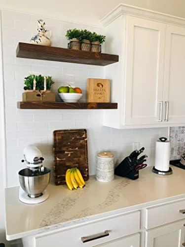 joelsantiques x2-36 Inch Wooden Floating Shelves for Wall -36x6x2 in -Made of Natural Wood - Long Heavy Duty Rustic Wall