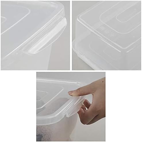 Jekiyo Clear Plastic Storage Bin, 14 Quart Latching Box with Lid, 4 Packs