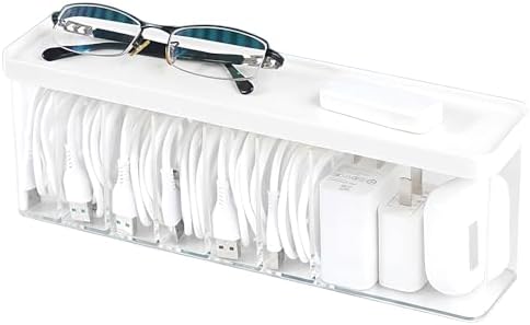 Charger Cable Cord Storage Organizer Box - Easy Storage Without Cable Ties