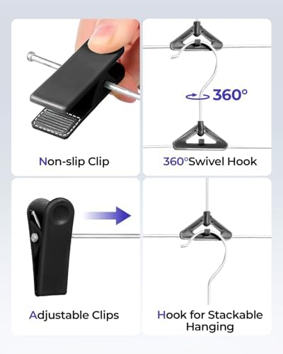NORTHERN BROTHERS Pants Hangers with Clips 30 Pack Black - Stackable Space Saving - Non-Slip, Adjustable - Jeans Shorts Skirt Hanger with Clips for Man, Women, Kid, Children, Baby