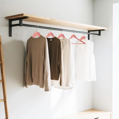 Wooden Clothes Hangers with Pants Bars, Cedar Wood, 72-Pack