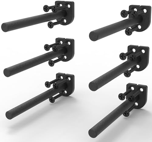 6 in Hidden Floating Shelf Brackets 6 Pack, 1/4" Thick Heavy Duty