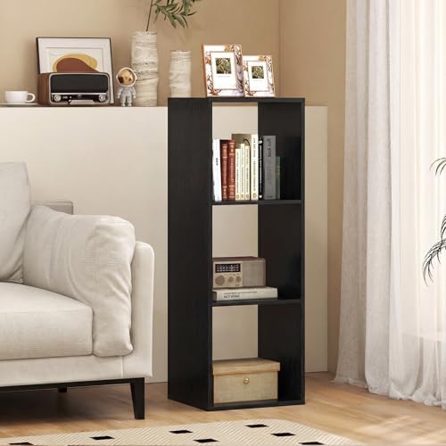 Tangkula 3-Cube Bookcase, 4-Tier Bookshelf with Open Compartments, Freestanding Cube Storage Organizer with Anti-Topplin