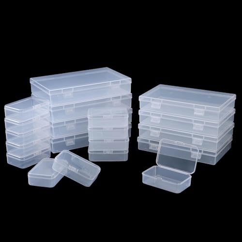 LJY 20 Clear Plastic Boxes, 3 Sizes for Hardware