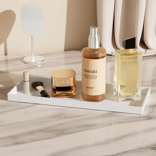 Vanity and Bathroom Tray, 15" ABS Countertop Organizer,Waterproof Vanity Tray for Toilet Tank,Perfume,Soap,Keys,Bathroom
