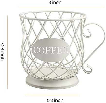 TreeLen White Medium Coffee Pod Capsule Storage Holder for 35 K Cups Capacity K Cup Holder K Cup Organizer