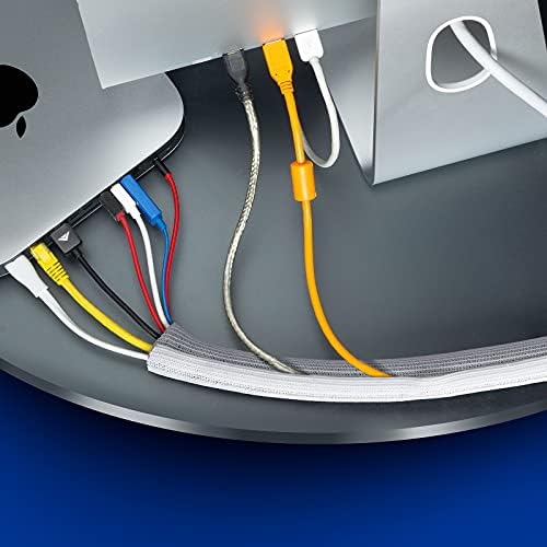Maximm Cable Management Wire Loom 10ft 1 Inch White Split Cord Protector