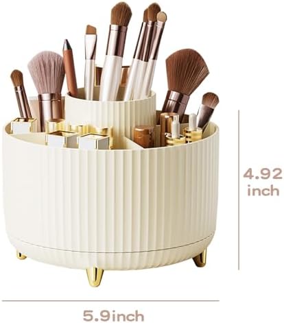 fanado 360° Rotate Makeup Brush Holder Organizer, Makeup Organizers Countertop, Makeup organization and Skincare Storage