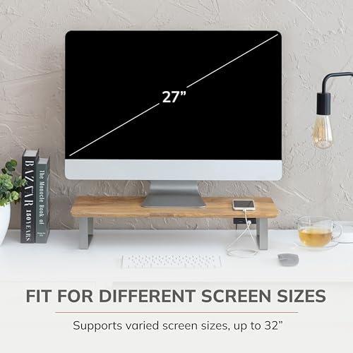 Anji Mountain Monitor Stand for Desk - Desktop Organizer & Laptop Riser, Ergonomic Monitor Riser, Space-Saving, Durable,