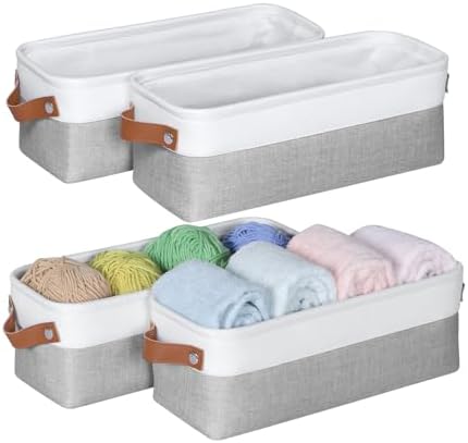 Small Fabric Storage Bins, Narrow Storage Baskets for Organizing