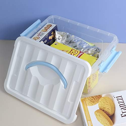 6 Packs 6 Quart Clear Plastic Storage Container Box Bins with Lids/Latches Clips/Handles