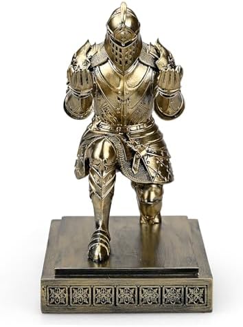 King's Guard Knight Pen Holder with a Letter Opener Desk Organizers Bronze