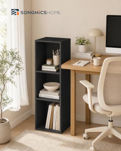 SONGMICS HOME Bookshelf, 3-Tier Narrow Corner Bookcase