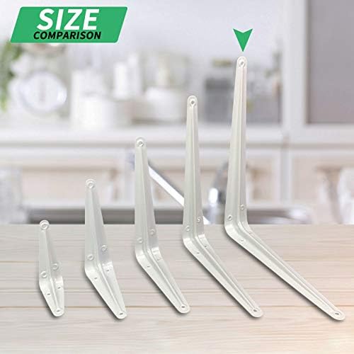 Shelf Brackets 12 Inch Heavy Duty White L Bracket for Shelves