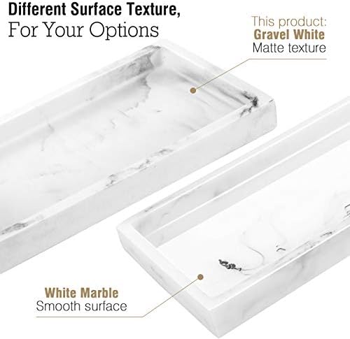 Luxspire Resin Bathroom Tray for Countertop Organizer, Mini, Gravel White
